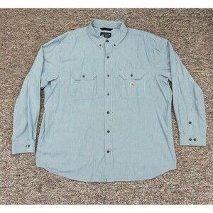 Carhartt 2XL Striped Loose Fit Long Sleeve Dress Shirt button down workwear